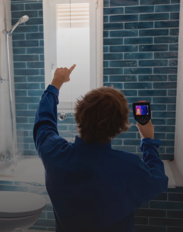 Checking temperature with infrared camera